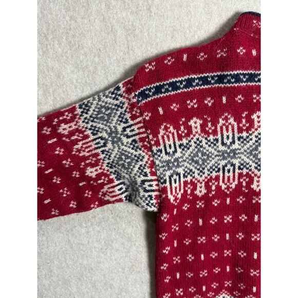 L.L. Bean Nordic Fair Isle Henley Button Sweater Women's Medium Wool Blend USA - Picture 5 of 9